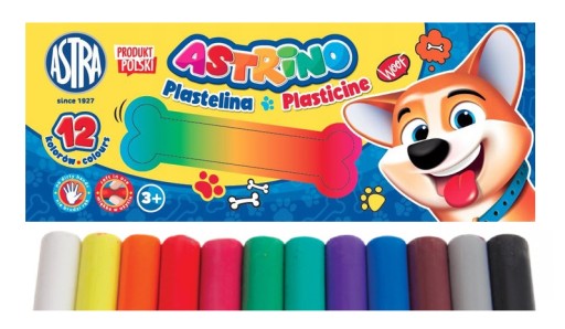 Plastelína 12 okrúhlych školských farieb - Astrino Astra