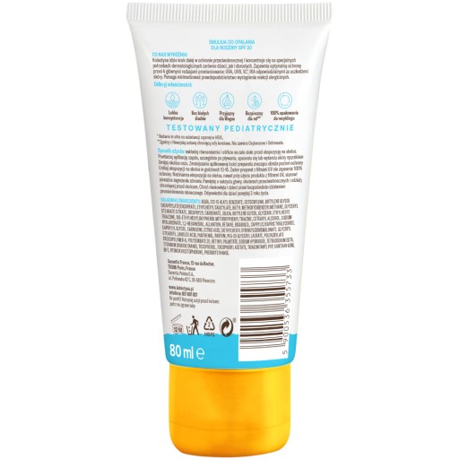 KOLASTYNA OCHRANNÁ EMULZIA NA OPAĽOVANIE SPF 30 80ml malá do lietadla