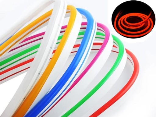 NEON Mono 12V LED pásik na metre 5/12mm ČERVENÝ
