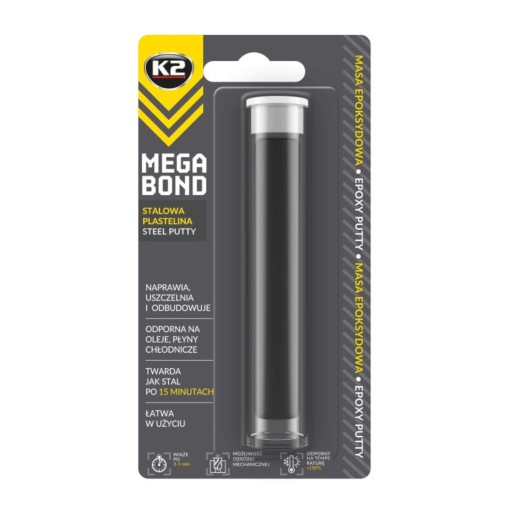 K2 MEGA BOND Oceľová Epoxidová plastelína 20g