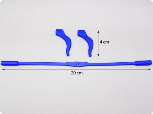 SILIKÓNOVÉ ZARÁŽKY + GUMA NA OKULIARE 20 cm modrá