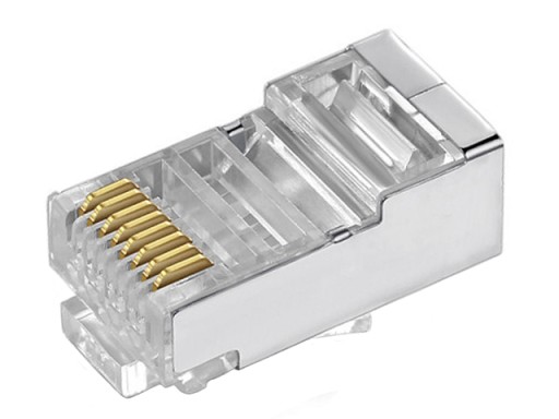 RJ45/8P8C zástrčka kat.5E STP krútená dvojlinka/lanko AWG24-26 priechodná 10ks
