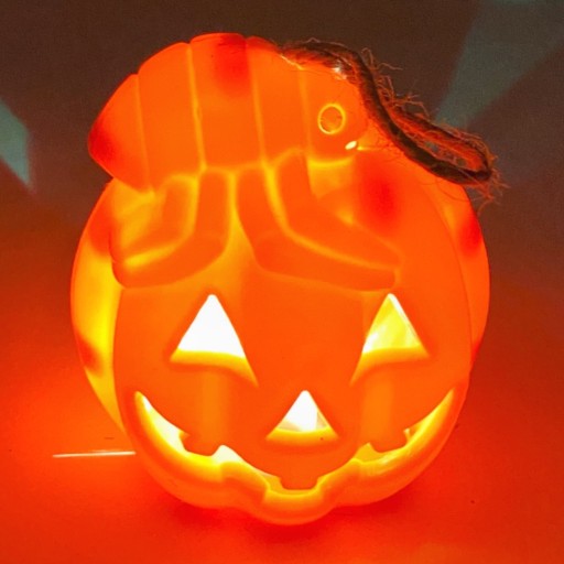 LED PUMPKIN lampa so svietiacim HALLOWEENským červíkom