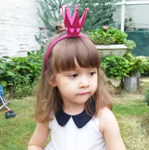 Ružová trblietavá čelenka pre dievčatá