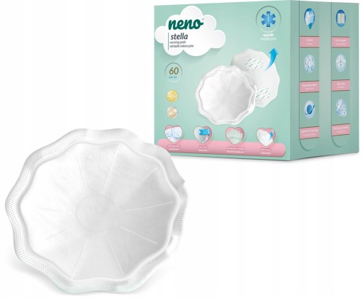 NENO STELLA LAKTAČNÉ VLOŽKY ABSORBNÉ, SAMOLEPIACE, PRIEDUŠNÉ 60 ks