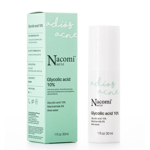 Sérum na tvár s kyselinou glykolovou 10% Nacomi Next level - 30 ml