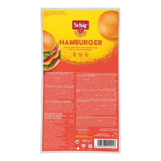 Bezlepkové hamburgerové rolky (4x75g) 300g Schar
