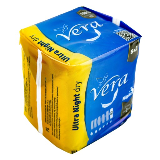 Ultra NIGHT Dry vložky s krídelkami na noc VERA Standard 8+2 kusy