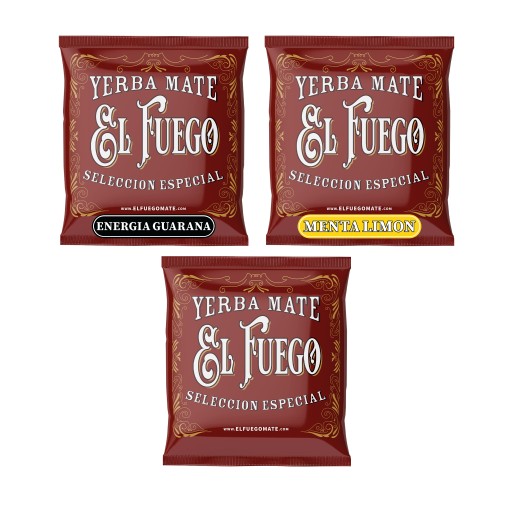 Yerba Mate El Fuego set 3x50g rôzne silné príchute