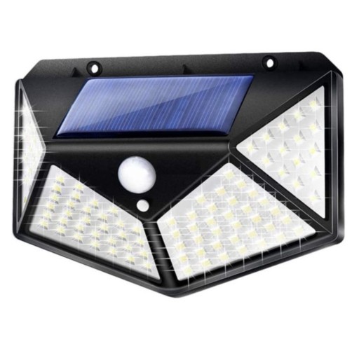 LED SOLAR LAMPA 100 ULIČNÁ ZÁHRADNÁ FASÁDNA LAMPA SÚMRAK SNÍMAČ POHYBU