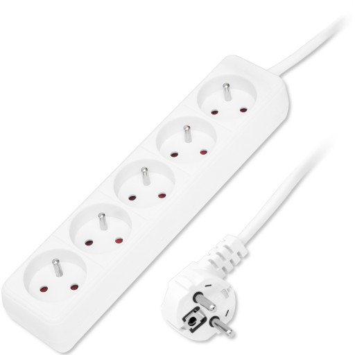 PREdlžovací kábel NAPÁJACÍ PÁS UZEMNENIE HRUBÉ LANO 3x1,5mm 5 ZÁSUVEK 3M
