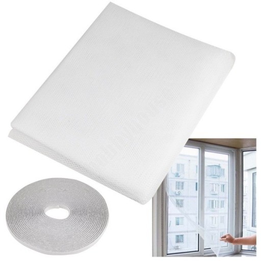 SIEŤKA PROTI KOMÁROM NA OKENNÝ HMYZ 150x130 + BIELY SUCHÝ zips PROTI KOMÁROM A MUCHÁM