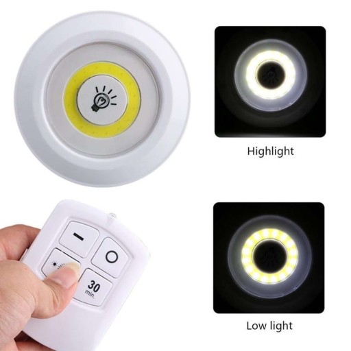 BEZDRÔTOVÁ LED LAMPA S DIAĽKOVÝM SVETLOM NA BATÉRIU