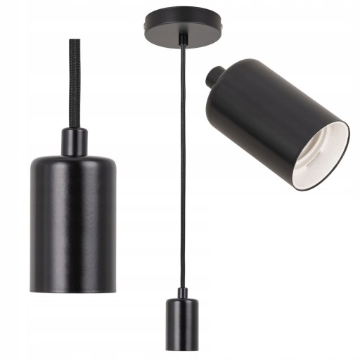 ZÁVESNÉ stropné svietidlo, ozdobný držiak žiarovky E27, LAMPA LOFT Black