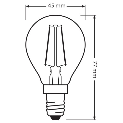E14 Vintage Ball LED žiarovka 2,5W 22W 2400K OSRAM