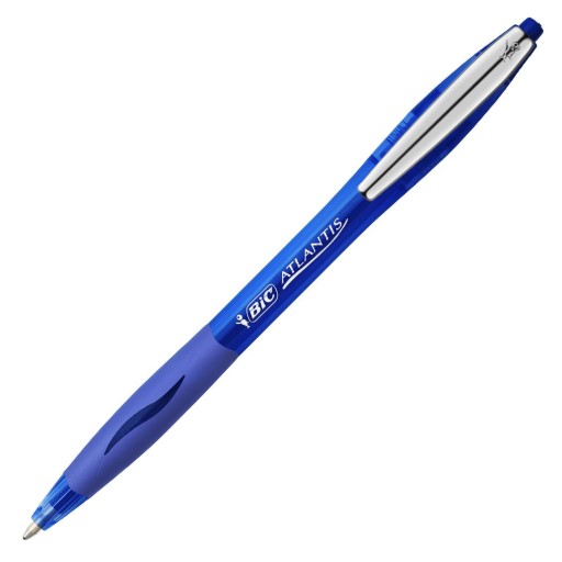 BIC ATLANTIS MÄKKÝ AUTOMATICKÝ GUĽOVÝ BOD MODRÁ GUMOVÁ ÚCHYTKA