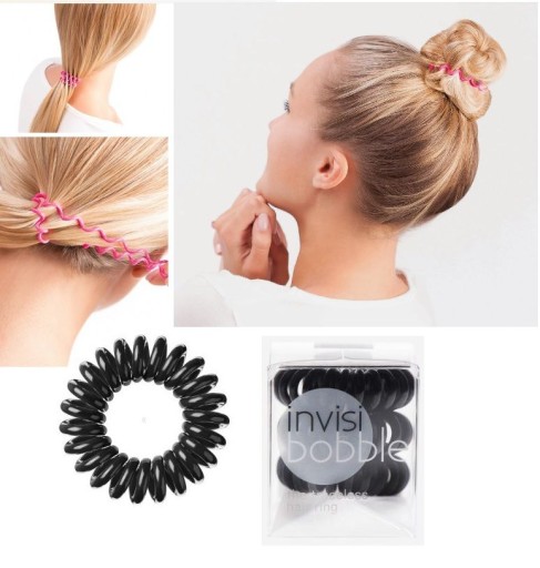 INVISI BOBBLE HAIR BOBBLE BLACK - 4 KUSY
