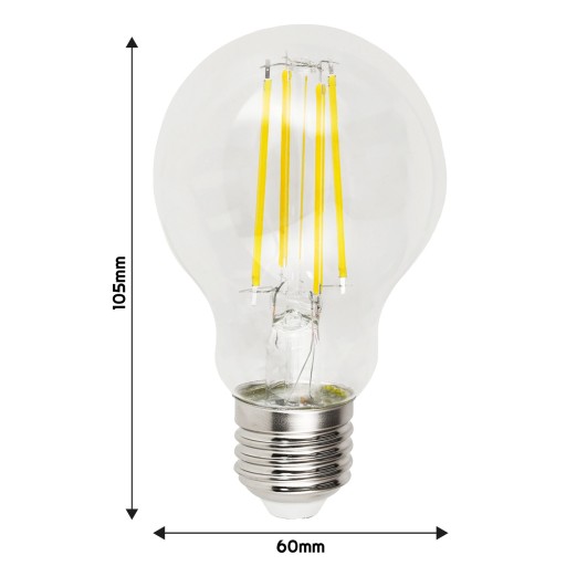 E27 Filament A60 LED žiarovka 8W Neutral 4500K