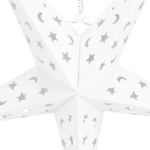 DEKORATÍVNA HVIEZDA 10LED PAPIER 25cm VITRÁŽ STUDENÁ BIELA 3D LAMPA