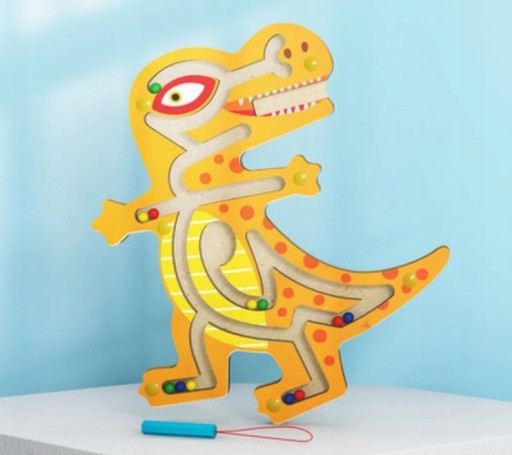 Drevené magnetické bludisko Montessori dinosaurus