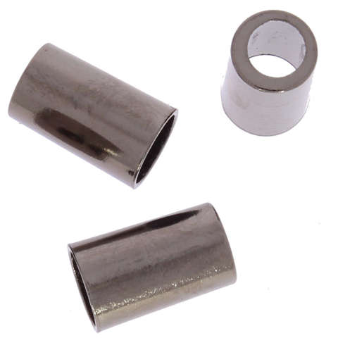 Kovové koncovky na šnúrku, čierne 15x9mm, 4 ks