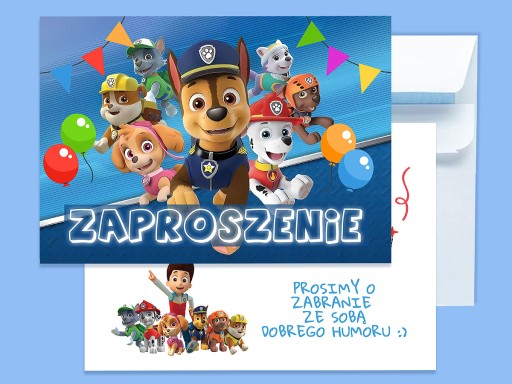 PAW PATROL Tlapková patrola POZVÁNKA NA NARODENINY DIEŤAŤA + OBÁLKA ZDARMA