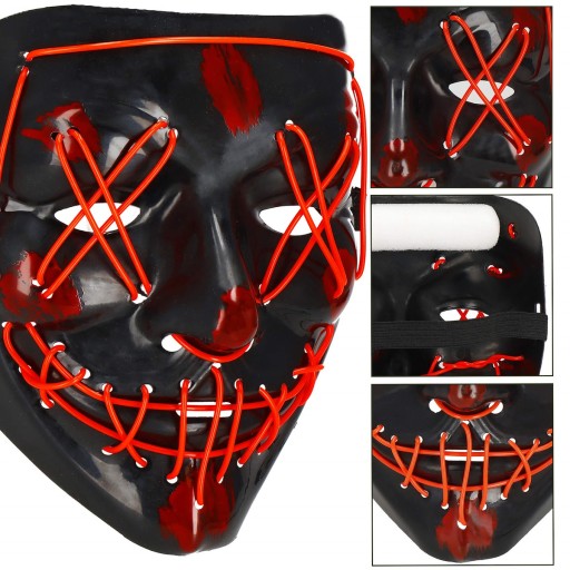 LED MASKA SVIETIACA LED HALLOWEEN PURGE PARTY