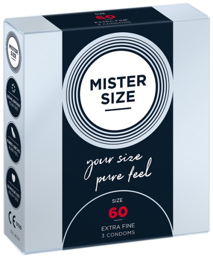 MISTER SIZE 60 mm kondómy prispôsobené na obvod, 3 kusy