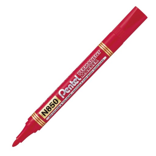 Permanentný popisovač PENTEL N850, okrúhly hrot, ČERVENÝ