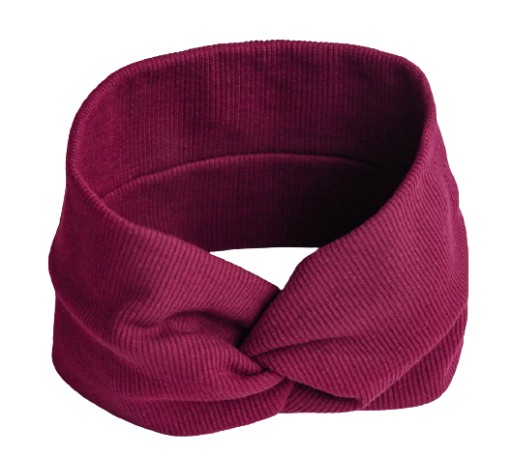 WIDE TURBAND HEADBAND, bordová