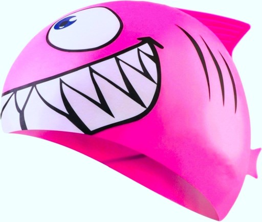 Silikónová kúpacia čiapka pre deti do bazéna Aqua-Sport Junior Shark Pink