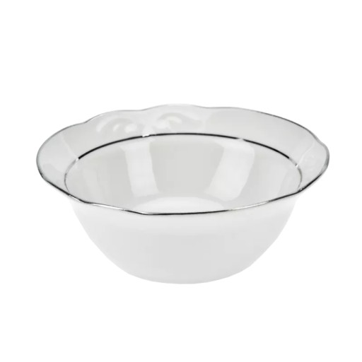 Porcelánová miska na šalát IRENA, platinový remienok, 14 cm