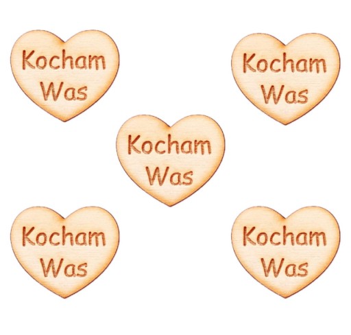 SRDCE s gravírovaním I LOVE YOU 3cm pre anjelské srdiečka, preglejka, 5 kusov