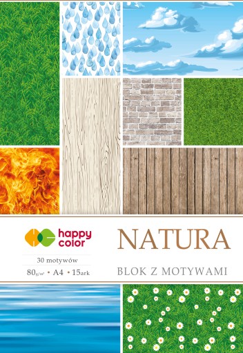 Happy Color A4 Prírodný blok 15 listov 30 motívov