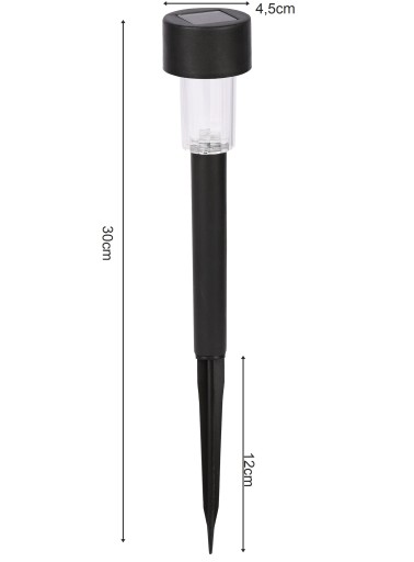 LED SOLÁRNE ČIERNA ZEMNÁ LED ZÁHRADNÁ LAMPA, VRÁŽANÁ, STĹPIKOVÝ OSTÍK