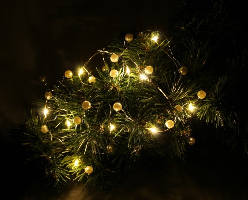 10LED svetelná lampa PEARLS, napájaná AA batériami