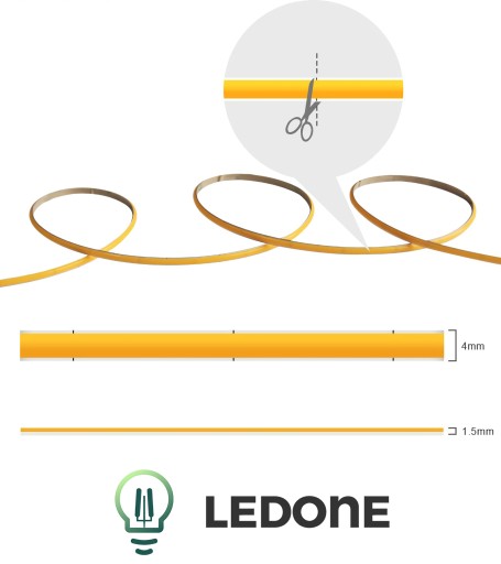 COB LED pás 12V 480 diód na meter Neon Cold 1 meter LED PRO line