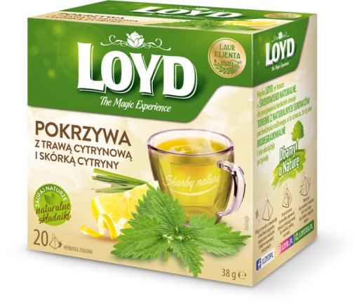 Bylinný čaj Loyd Žihľava s citrónovou trávou a citrónovou kôrou 20 ks
