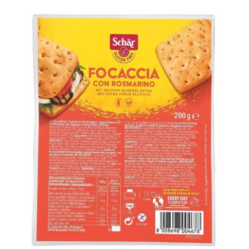 Bezlepková focaccia s rozmarínom 200g