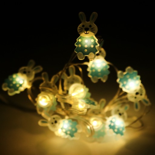 VEĽKONOČNÉ LAMPY ZAJIČKA GARLANDA MODRÁ
