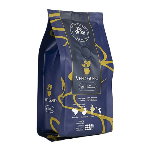 VERO GUSTO - 80% Arabica, zrnková káva Robusta 250g