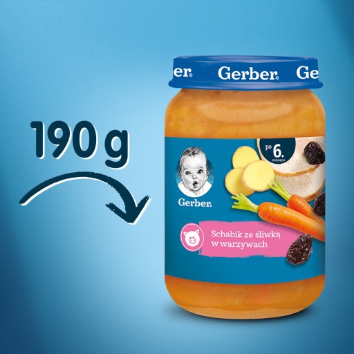 GERBER večera bravčová kotleta slivková zelenina 190g