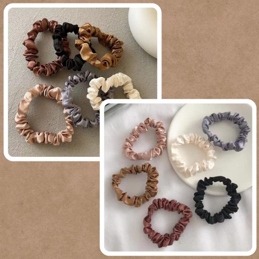 HAIR RUNCHIES MINI SCRUNCHIES 6 KS SÚPRAVA RUBY ODPADU MÓDNE PLYNULE PONY