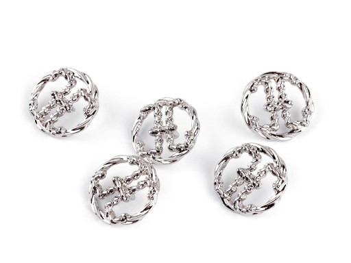 KOVOVÝ GOMBÍK 20mm STRIEBORNÝ