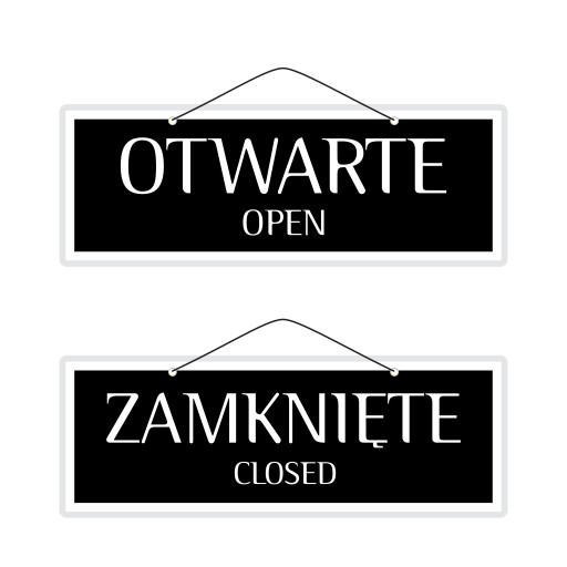 Laminovaný nápis OTVORENÉ ZATVORENÉ-OTVORENÉ/ZATVORENÉ