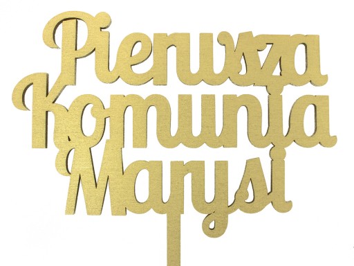 MAĽOVANÝ TOPPER Farba 30x17cm Vlastný nápis COMMUNION
