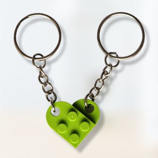 KĽÚČENKA z LEGO kociek Srdce Keychain Darček 2 ks ku Dňu žien