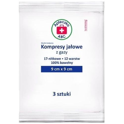 ABC lekárnička Sterilné gázové obklady 9cm x 9cm 3 ks
