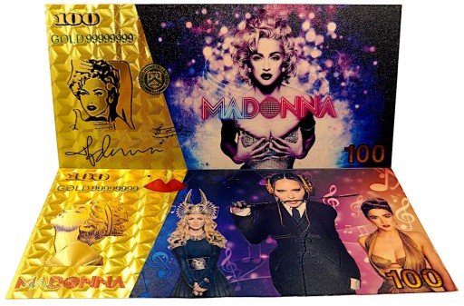 MADONNA Jedinečná ZLATÁ BANKOVKA Zberateľský DARČEK PRE FANOUŠKA