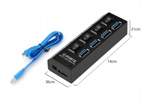 HUB USB 3.0 USB SPLITTER 4 PORTY